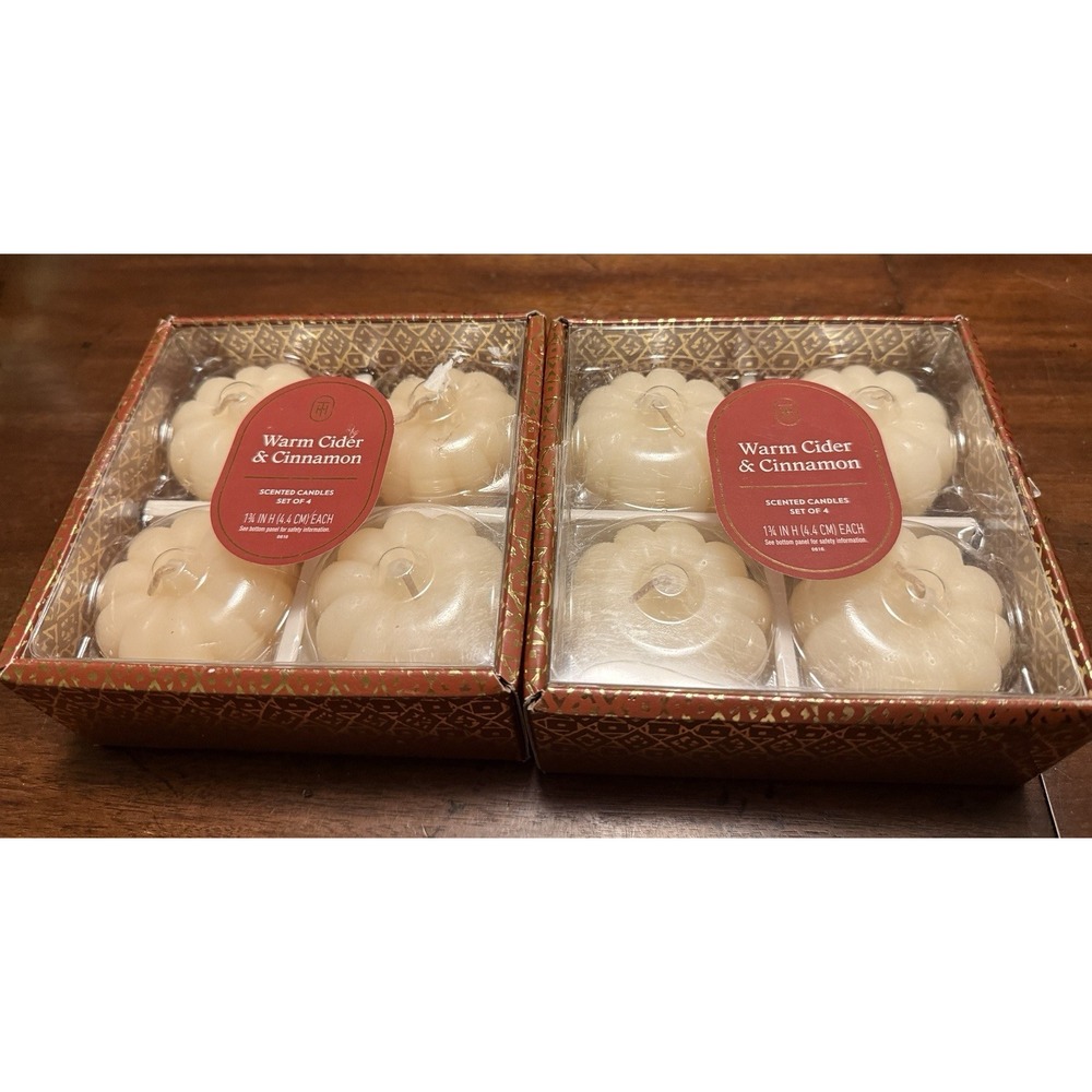 Threshold Warm Cider & Cinnamon Scent Candles - 2 Boxes /4 In Each Box